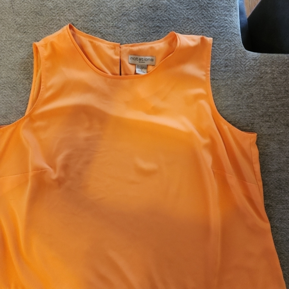 Notations Orange Sleeveless Top 1X